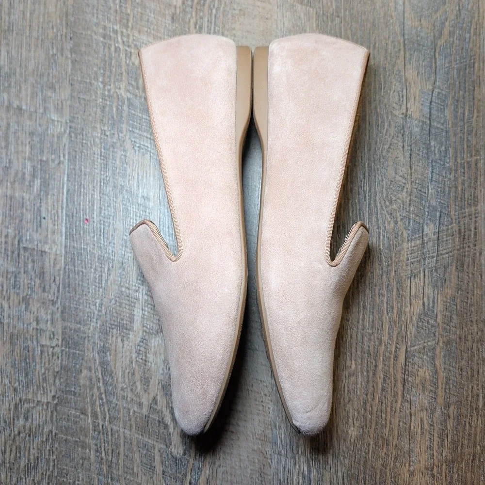 Birdies Velvet Flats Womens Sz 6.5 Latte Slip-On Ballet Starling Quilted Insole